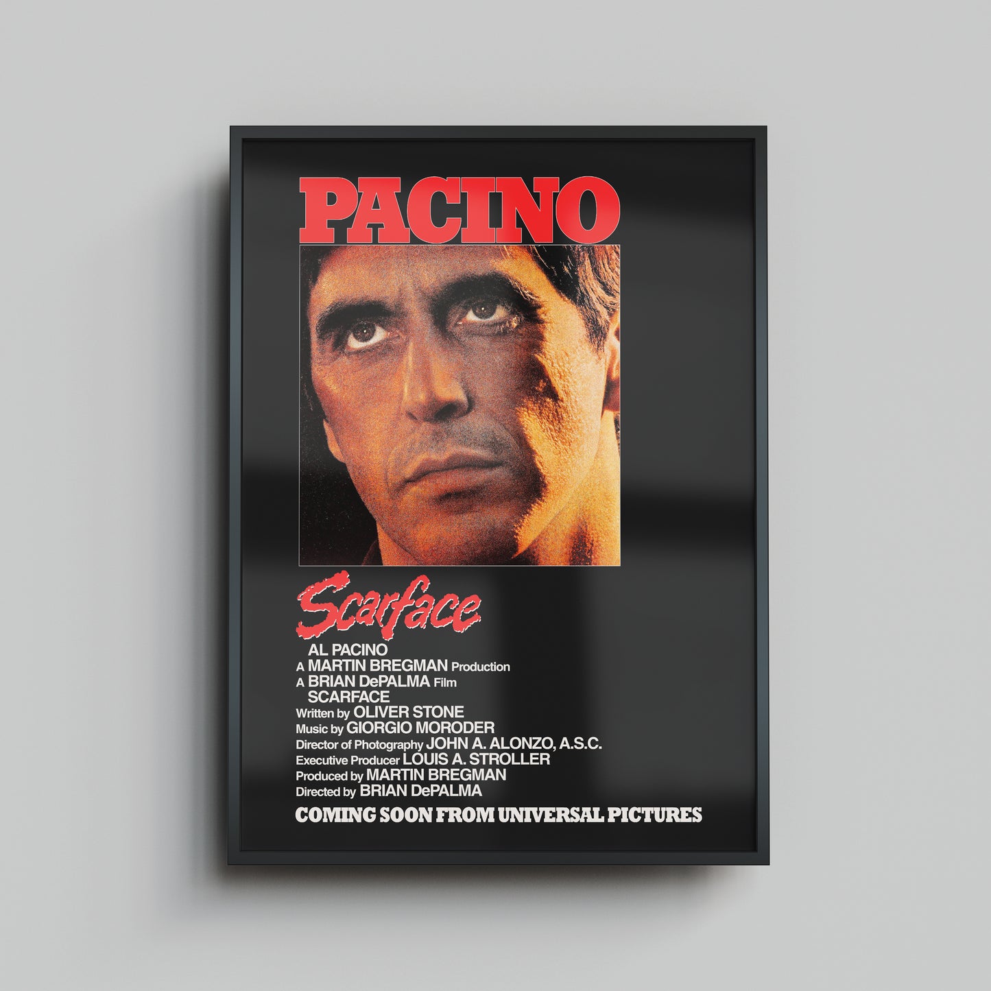 Scarface 'Advance/Coming Soon’ - Framed Print
